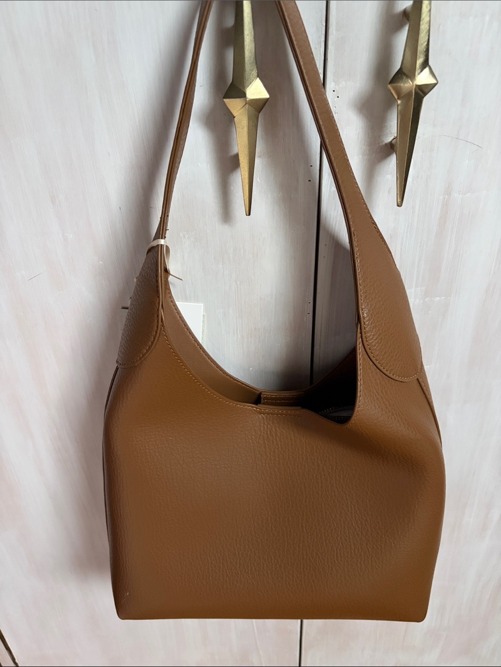 Classic Brown faux Leather Shoulder Bag